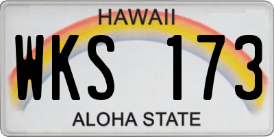 HI license plate WKS173