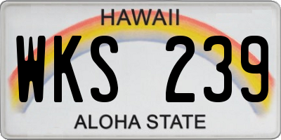 HI license plate WKS239