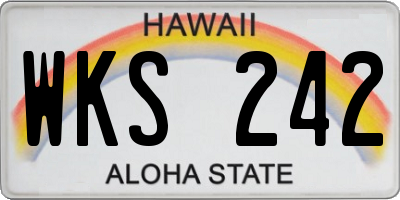 HI license plate WKS242