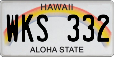 HI license plate WKS332