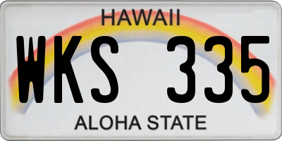 HI license plate WKS335