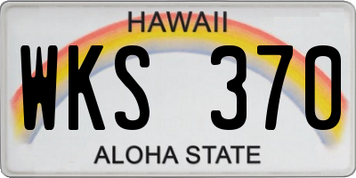 HI license plate WKS370