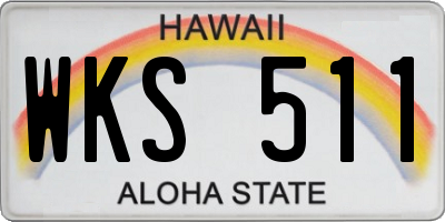HI license plate WKS511