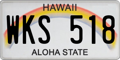 HI license plate WKS518