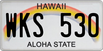 HI license plate WKS530
