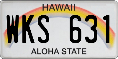 HI license plate WKS631