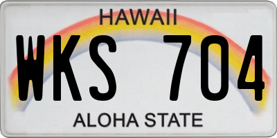 HI license plate WKS704