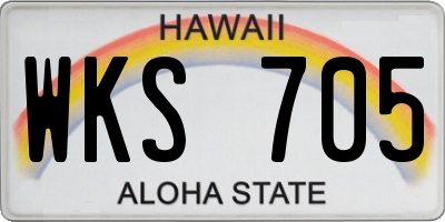 HI license plate WKS705
