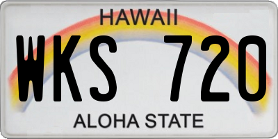 HI license plate WKS720