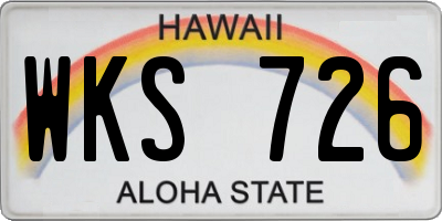 HI license plate WKS726