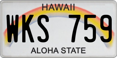 HI license plate WKS759