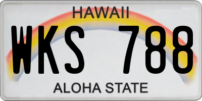 HI license plate WKS788