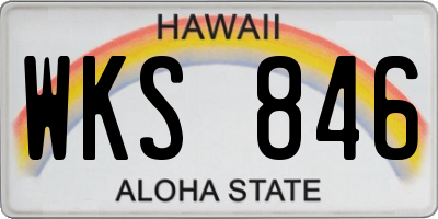 HI license plate WKS846