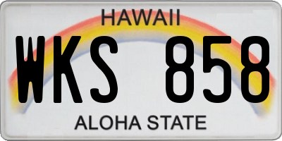 HI license plate WKS858