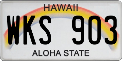 HI license plate WKS903