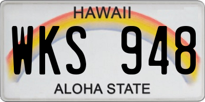 HI license plate WKS948