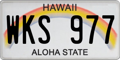 HI license plate WKS977