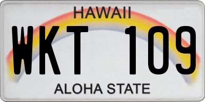 HI license plate WKT109