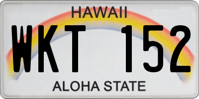 HI license plate WKT152