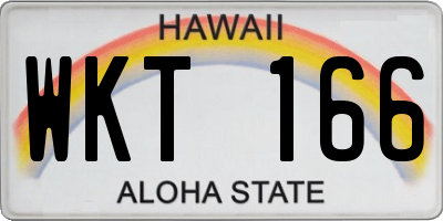 HI license plate WKT166