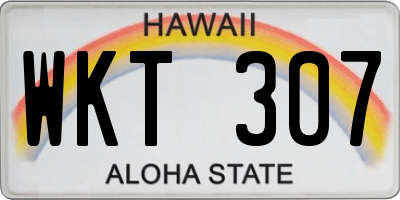 HI license plate WKT307