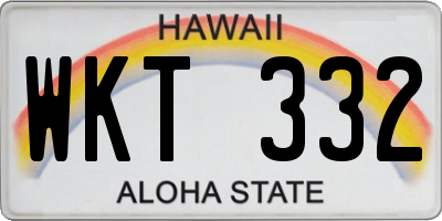 HI license plate WKT332