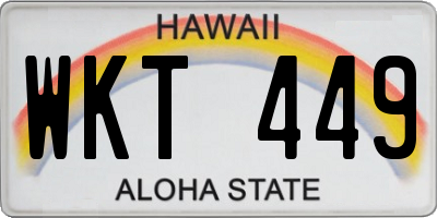 HI license plate WKT449