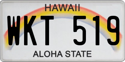 HI license plate WKT519