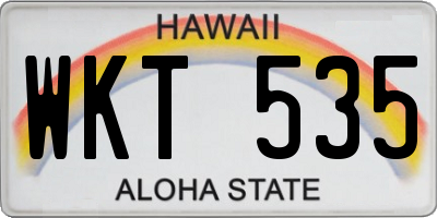 HI license plate WKT535
