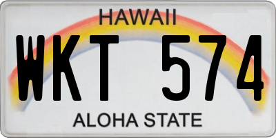 HI license plate WKT574