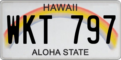 HI license plate WKT797