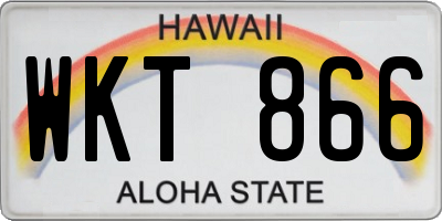HI license plate WKT866