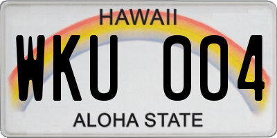 HI license plate WKU004