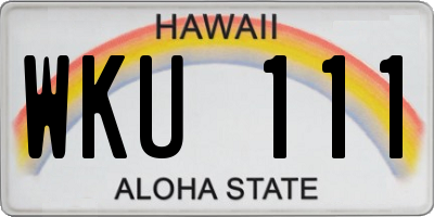 HI license plate WKU111