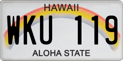 HI license plate WKU119