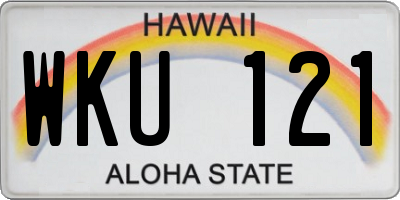 HI license plate WKU121
