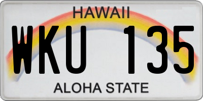 HI license plate WKU135