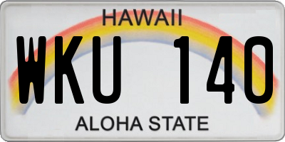 HI license plate WKU140
