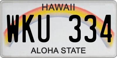 HI license plate WKU334