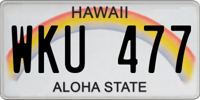HI license plate WKU477