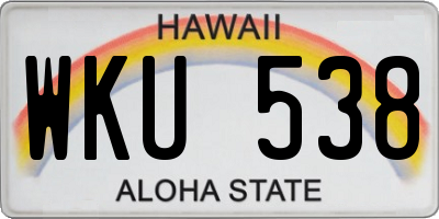 HI license plate WKU538
