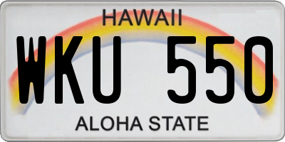 HI license plate WKU550