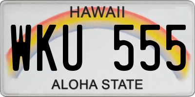 HI license plate WKU555
