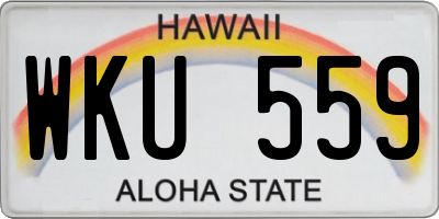 HI license plate WKU559