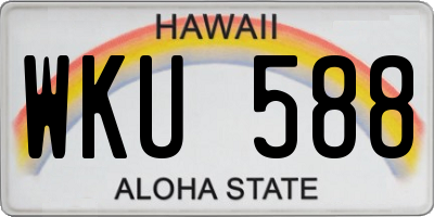 HI license plate WKU588