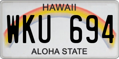 HI license plate WKU694