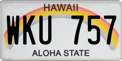 HI license plate WKU757