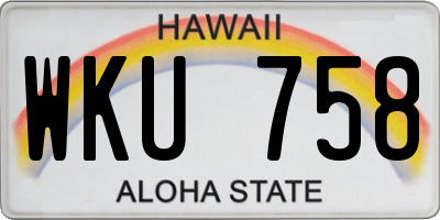 HI license plate WKU758