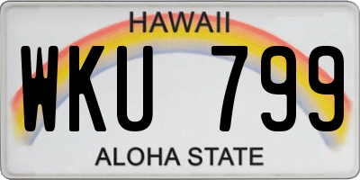 HI license plate WKU799