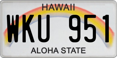 HI license plate WKU951